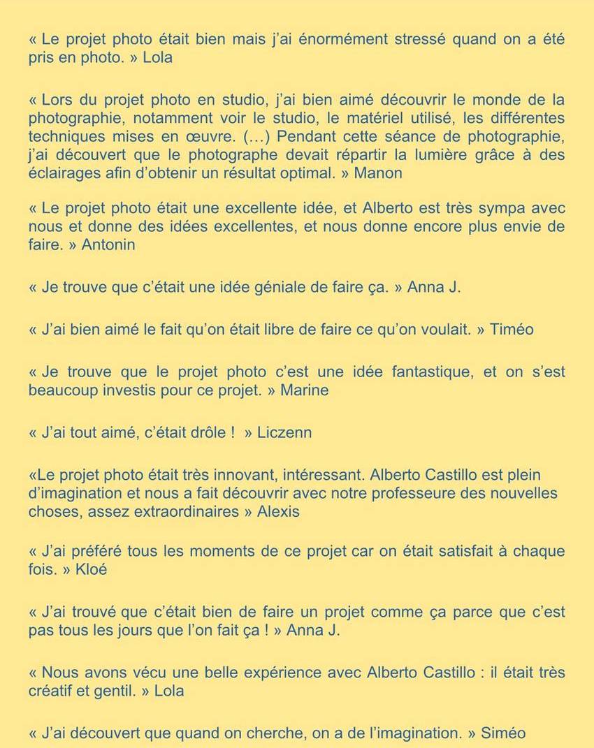 commentaires élèves